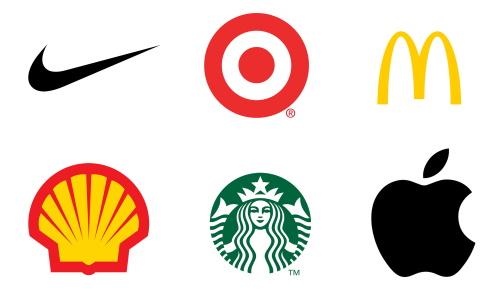 Nike, Target, McDonalds, Shell, Starbucks and Apple Logos