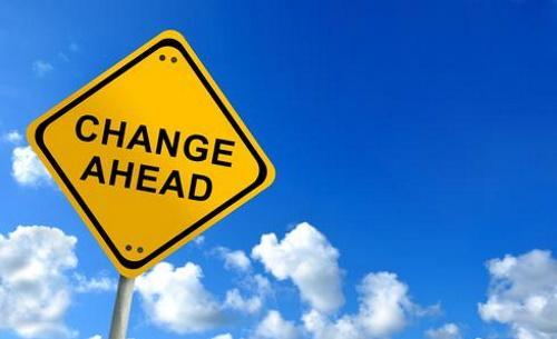 Caution sign that says Change Ahead