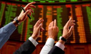 hands on a stock market