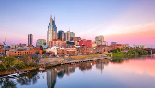 The view of Nashville Tennessee from the River