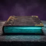 Abstract illustration of a closed ledger with cyan light escaping between its pages, representing the request to open Randstad’s books on the Monster reorganization.